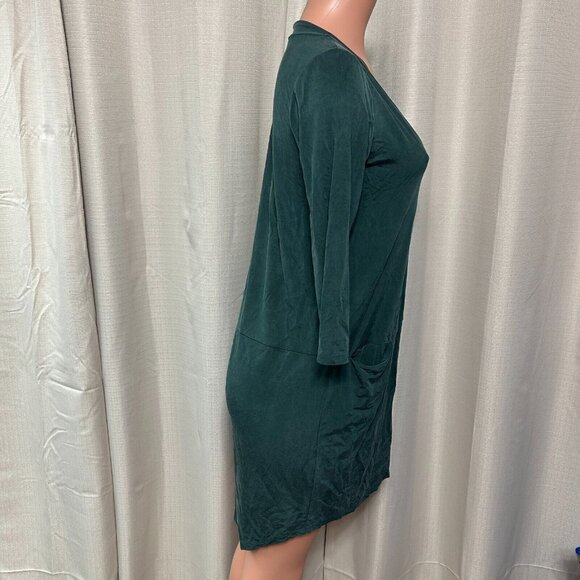 Dolan Left Coast Collection V-Neck Tegan Tunic Dress Women's Size XS Green Cupro - Picture 2 of 12